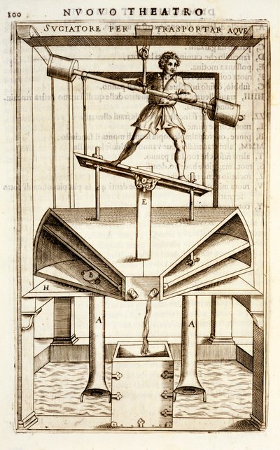 Máquina de bombeamento hidráulico para movimentação de água, 1607 de Vittorio Zonca