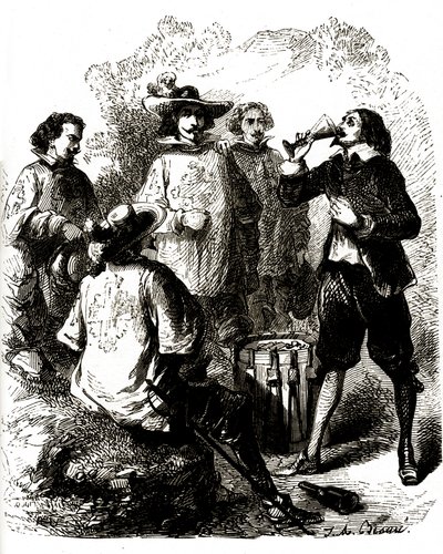 Grimaud, a beber um copo de vinho depois de ter engolido uma carta comprometedora de Vivant (after) Beauce