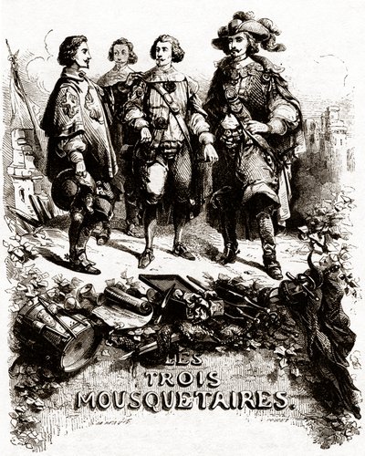 Página de título de "Os Três Mosqueteiros" de Vivant (after) Beauce