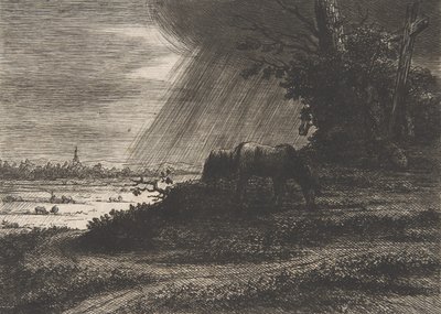 Paisagem com Tempestade, século XVIII-início do século XIX. de Vivant Denon