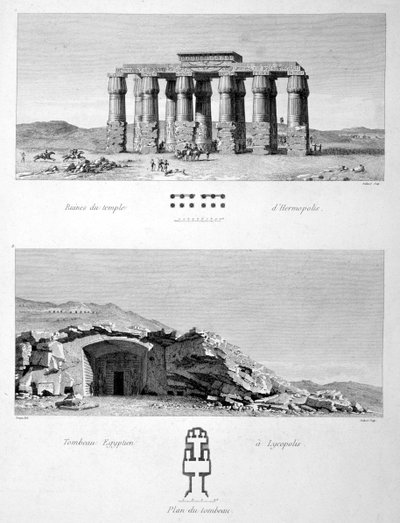Templo de Hermópolis e túmulos egípcios de Lycopolis, 1802 de Vivant Denon