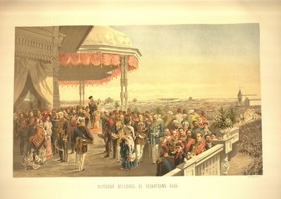 Festas públicas após a coroação do imperador Alexandre III no campo Khodynka do Cor de Vladimir Egorovic Makovsky