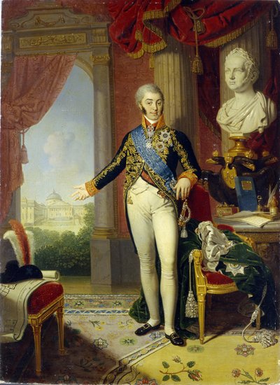 Retrato do conde Nikolai Petrovich Sheremetev (1751-1809) (retrato do conde N.P. Sheremetev). Pintura de Vladimir Lukich Borovikovsky (ou Borovikovski) (1757-1825), óleo sobre tela de Vladimir Lukich Borovikovsky