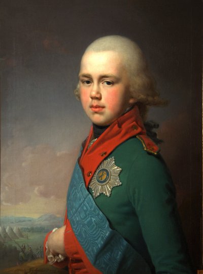 Retrato do Grão-Duque Constantino Pavlovich da Rússia 1779-1831, 1795 de Vladimir Lukich Borovikovsky