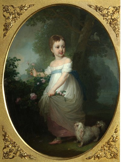 Retrato de Yelena Naryshkina como criança, início dos anos 1790 de Vladimir Lukich Borovikovsky