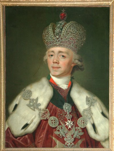 Retrato do imperador Paulo I da Rússia 1754-1801, 1799-1800 de Vladimir Lukich Borovikovsky