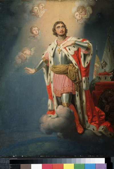 "Representation du heros national russe Alexandre de la Neva (ou Alexandre Nevski ou Alexander Nevsky) (1220-1263) prince de Novgorod" Peinture de Vladimir Lukich Borovikovsky (ou Borovikovski) (1757-1825) State Tretyakov Gallery, Moscovo de Vladimir Lukich Borovikovsky