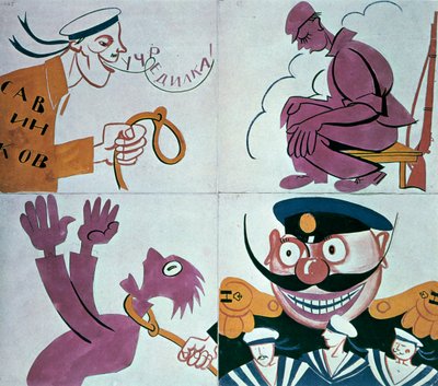 Caricatura contra a Assembléia Constituinte de 1921. de Vladimir Mayakovsky