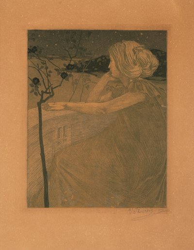 Meditação na varanda, 1899-1900. de Vojtěch Preissig