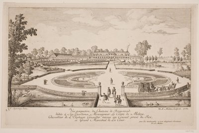 Vista perspectiva du Chateau de Bregentved de W.A. Müller