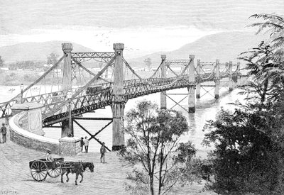 The Bridge, Rockhampton, Queensland, Austrália, 1886 de WC Fitler