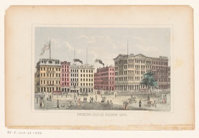 Park Row, Manhattan
Praça da casa de impressão 1868 (título sobre o objecto) de W.C. Rogers and Co.