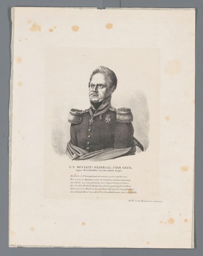 S.E. den Luit General J. van Geen, Comandante Supremo do Exército Móvel (título sobre o objecto) de W.J. van Oosterzee