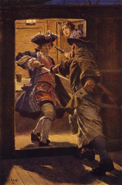 Ilustração para seqüestrado (lito colorido) de W.R.S. (after) Stott