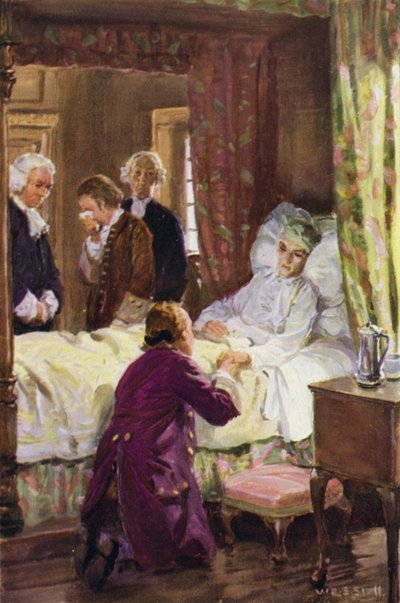 "Jones atirou-se aos pés do seu benfeitor" (cor litho) de W.R.S. (after) Stott