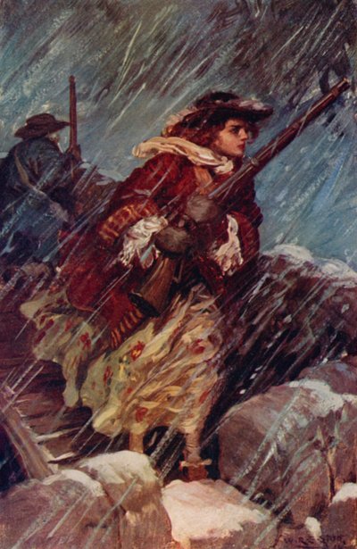 Madeleine De Vercheres, uma heroína do Canadá (lito a cores) de W.R.S. (after) Stott