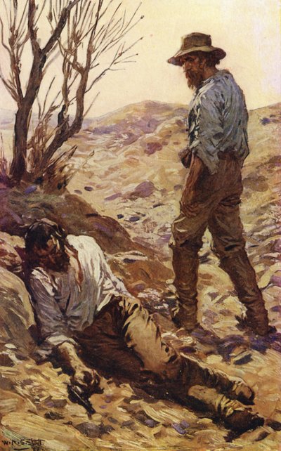 A morte de Burke (lito colorido) de W.R.S. (after) Stott