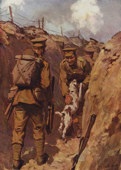 O andarilho saltou em direção ao seu mestre com prazer (lito colorido) de W.R.S. (after) Stott
