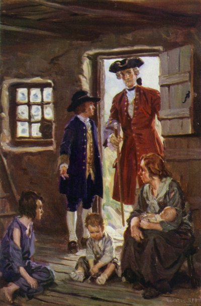 "Young Jones slily drew him to the habitation of Black George" (cor litho) de W.R.S. (after) Stott