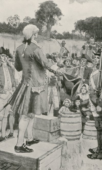 Governador Phillip Dirigindo-se aos Primeiros Colonos Australianos ao Pousar em Sydney Cove de W.S. Stacey