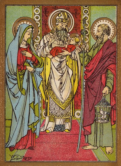 A Purificação de Santa Maria Virgem (litografia a cores) de W.S. Stacey