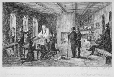 Dentro da Prisão de Newgate, Old Bailey, City of London, 1828 de WT