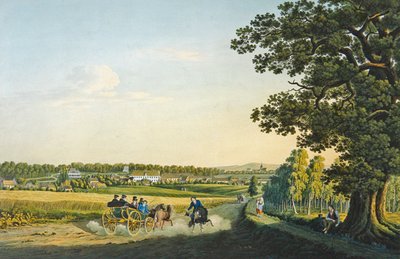 Vista de Althaldensleben gravada por Carl August Richer (1770-1848) (gravura com aguarela) de W. (after) Behrendsen