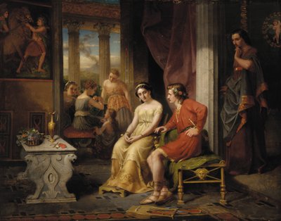 Os Últimos Dias de Pompeia: Glauco e Ione (óleo sobre tela) de W. Colby