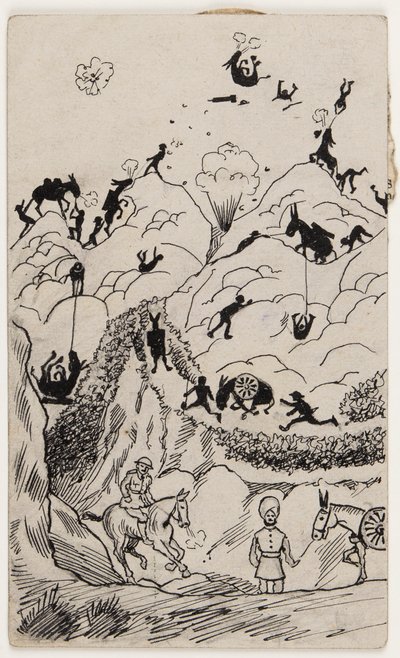 "Uma Acrobacia de Bateria na Montanha nos Balcãs de W. Dawson