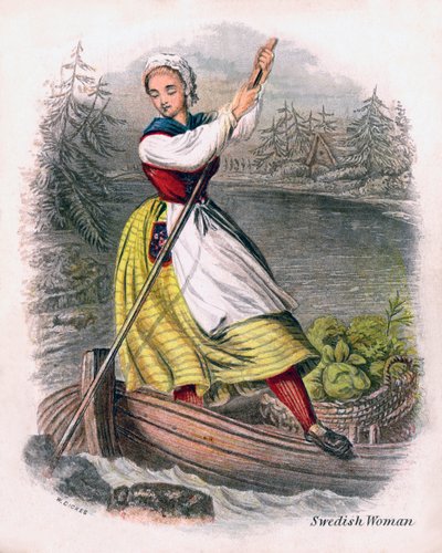 Mulher sueca remo, 1809. de W. Dickes