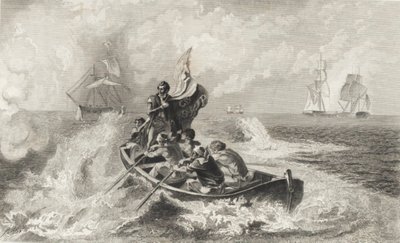 Batalha do Lago Erie (litho) de John Ward Dunsmore