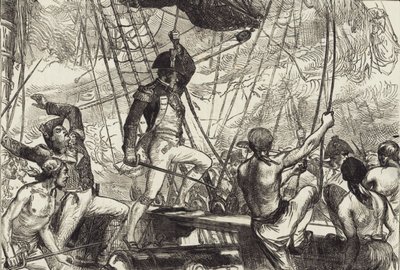 Combate Naval (litho) de John Ward Dunsmore