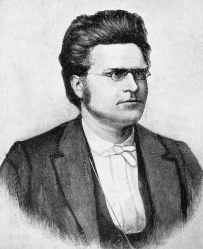 Retrato de Bjornstjerne Martinius Bjornson (1832-1910), escritor, poeta e dramaturgo norueguês, xilogravura após fotografia de Budtz Mueller e co de John Ward Dunsmore