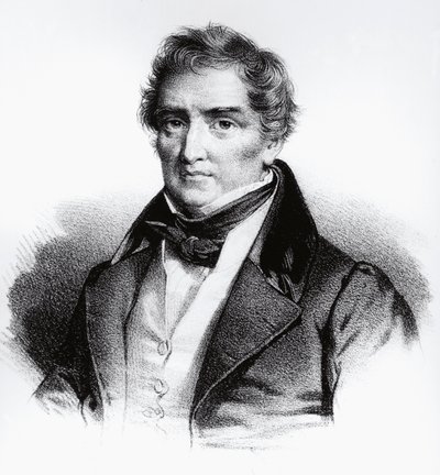 Retrato de François Joseph Victor Broussais (1772-1838) Médico francês, gravura de John Ward Dunsmore
