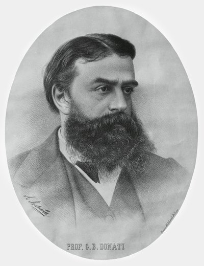 Retrato de Giovanni Battista Donati (1826-1873), matemático e astrônomo italiano, gravura de John Ward Dunsmore