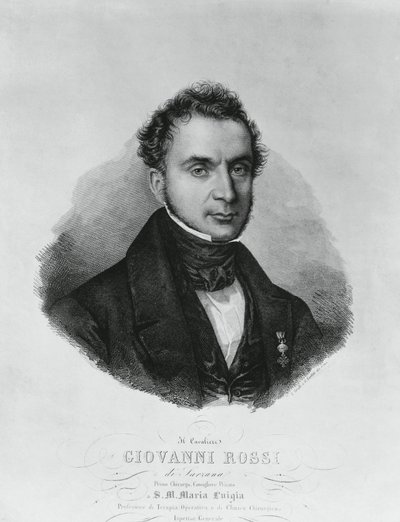 Retrato de Giovanni Rossi (século XIX), cirurgião italiano, gravura após pintura de Enrico Bandini (1807-1888) de John Ward Dunsmore