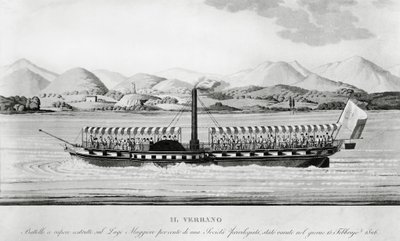 Verbano, primeiro navio a vapor posto em serviço no Lago Maggiore de John Ward Dunsmore