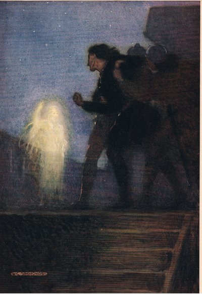 O pai de Hamlet aparece para ele, de &39;Hamlet&39; por William Shakespeare, edição publicada por Hodder und Stoughton em 1915 de W. G. Simmonds