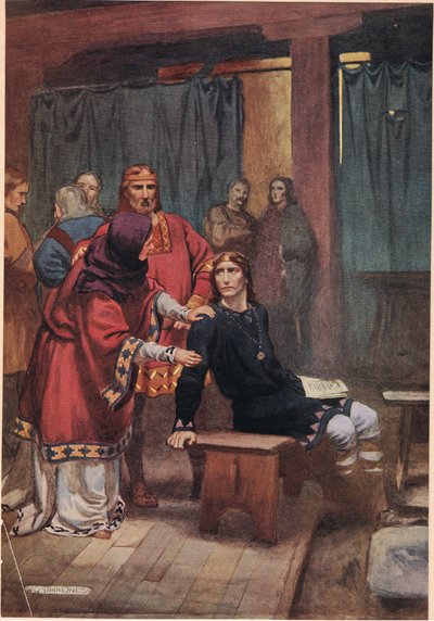 A rainha tenta confortar Hamlet, de &39;Hamlet&39;, de William Shakespeare, edição publicada por Hodder und Stoughton em 1915 de W. G. Simmonds