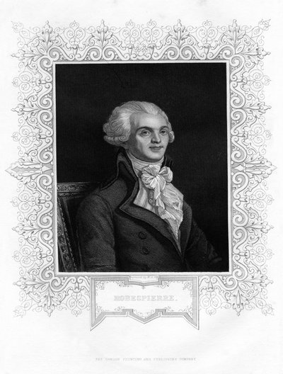 Maximilien Robespierre, um dos líderes da Revolução Francesa, século XIX de W H Moll