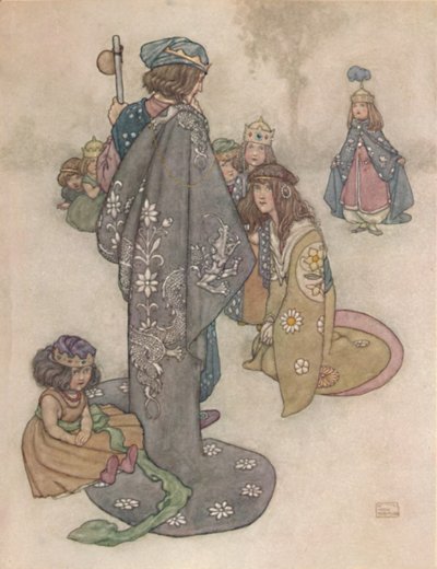 Princesas que encontrou em abundância, mas se eram princesas reais, seria impossível para ele de William Heath Robinson