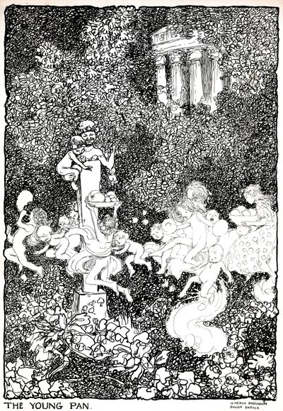 The Young Pan - Estágio Um, c1920 de William Heath Robinson