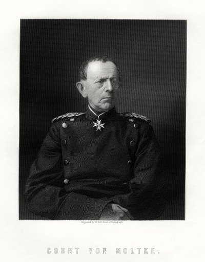 Conde von Moltke, 1800-1891, famoso marechal de campo alemão, século XIX de W. Holl