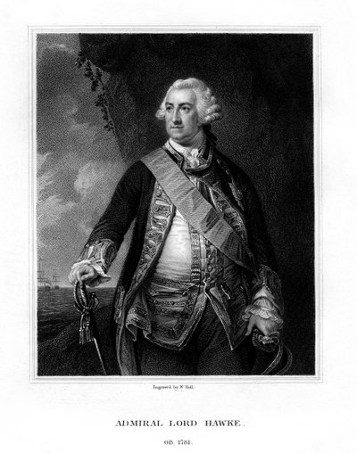 Edward Hawke, 1º Barão Hawke, almirante britânico, 1833. de W. Holl