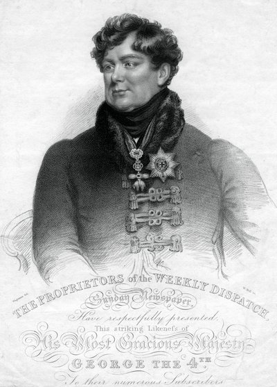 George IV, rei do Reino Unido e Hanover, século XIX. de W. Holl
