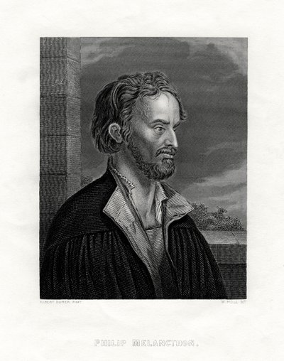Philipp Melanchthon, teólogo alemão e escritor da Reforma Protestante, século XIX. de W. Holl