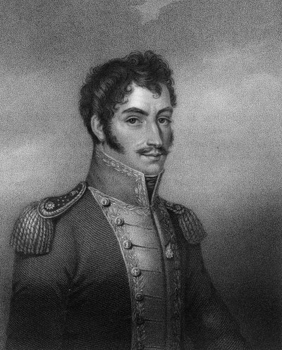Simon Bolivar, revolucionário sul-americano do século XIX, 1836. de W. Holl