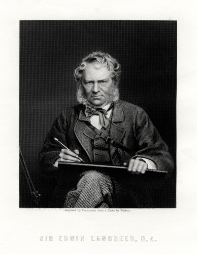 Sir Edwin Henry Landseer 1802-1873, pintor britânico, século XIX de W. Holl