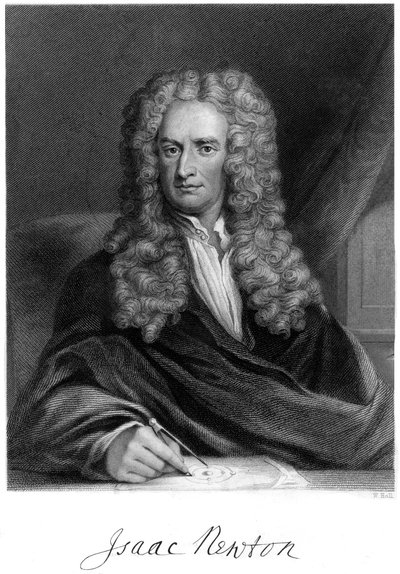Sir Isaac Newton, matemático inglês, astrônomo e físico, século XIX. de W. Holl