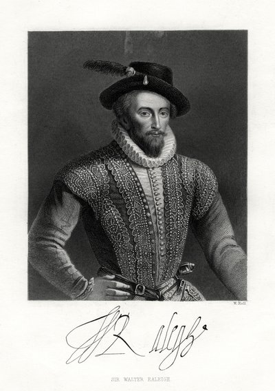 Sir Walter Raleigh, século XIX de W. Holl